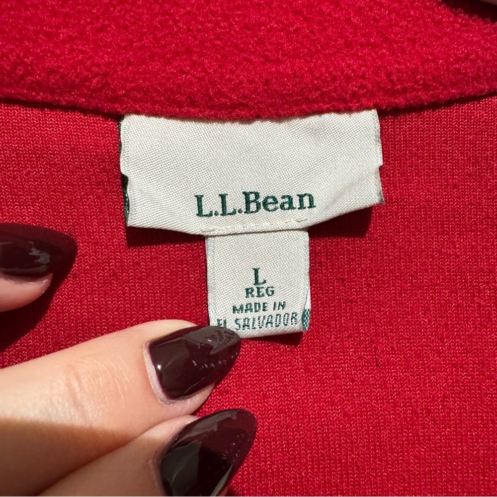 L.L. Bean Women's Vibrant Red Fleece Zip Up. Size Large - Picture 2 of 8